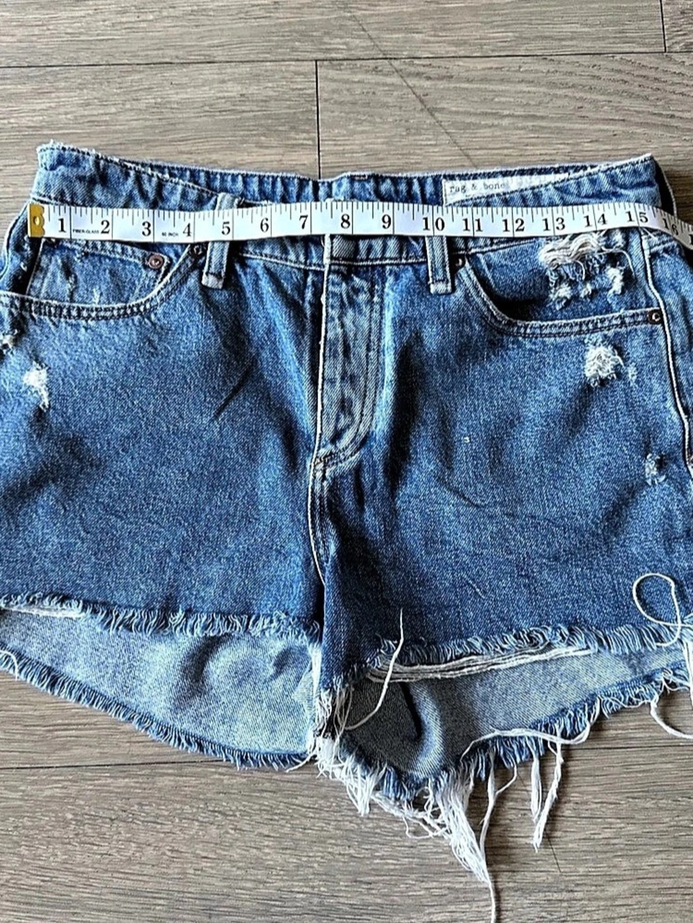 rag & bone Distressed Denim Jean Shorts Waist 27